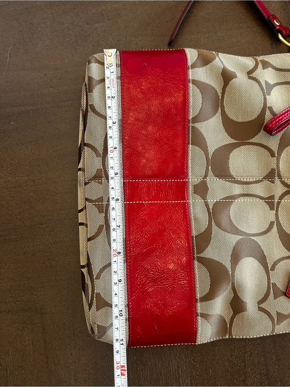 Coach Signature Stripe Hobo Bag *zipper pull fell off but will come w/it - Picture 6 of 16